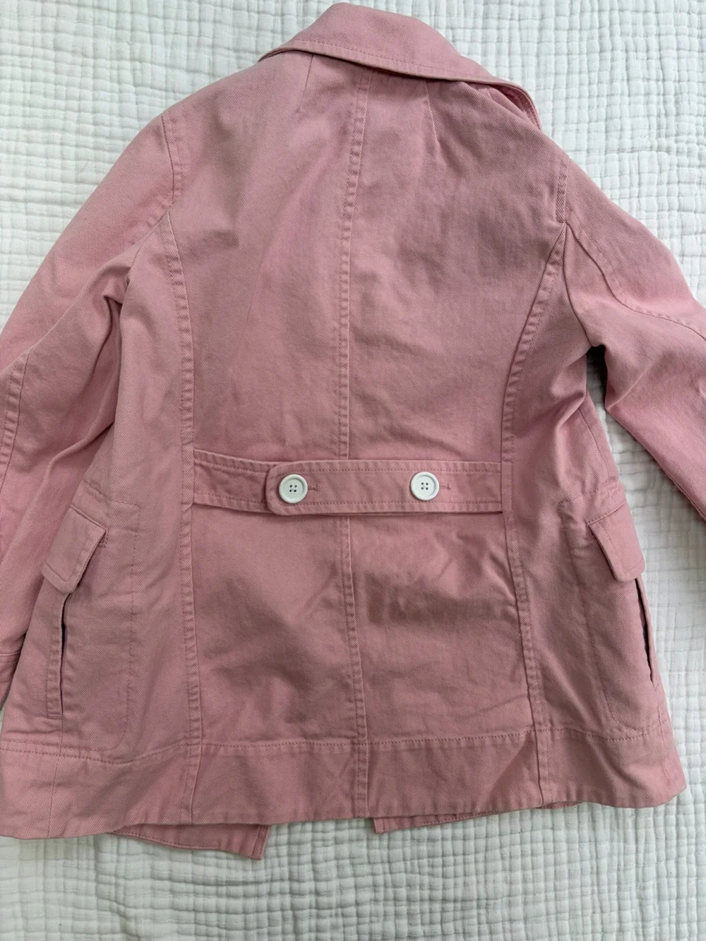 J.Crew Pink Cotton Peacoat Jacket Size 4 Preppy Spring Coat - Picture 11 of 11